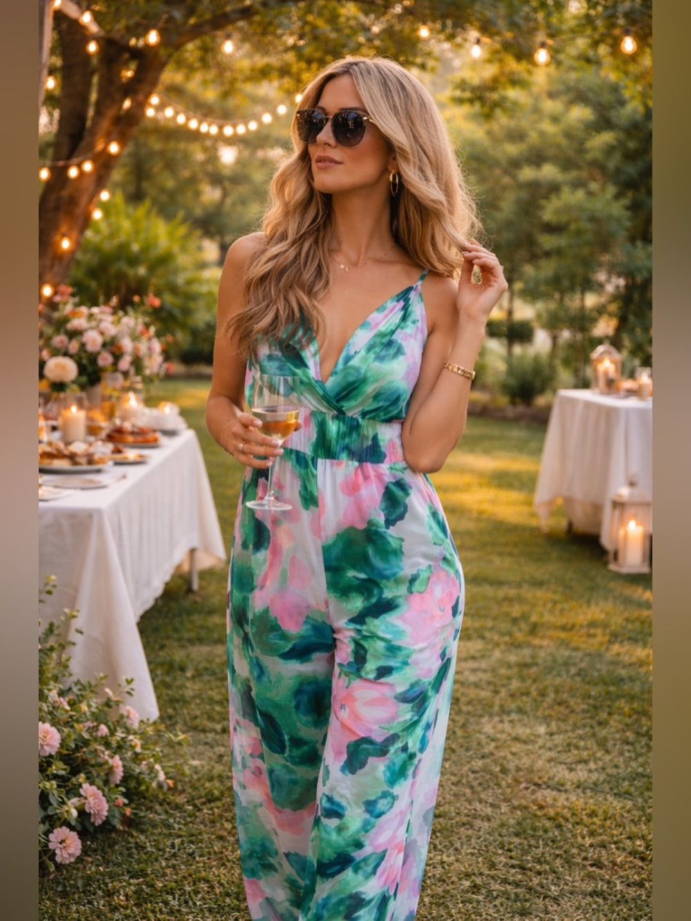 Zara Floral Wide Leg Jumpsuit 🌿 Luxe Wedding Guest Resort It Girl Blogger Fav